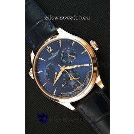 Jaeger LeCoultre Master Geographic Power Reserve Pink Gold Swiss Replica Watch 
