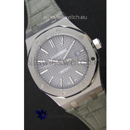 Audemars Piguet Royal Oak 41MM Grey Dial Leather Strap - 1:1 Mirror Ultimate Edition