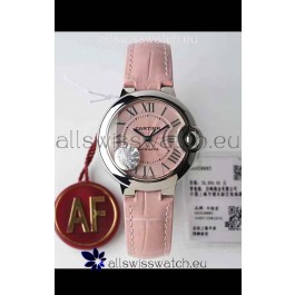 Ballon De Cartier Swiss Automatic 1:1 Mirror Quality 33MM in Pink Dial/Strap 