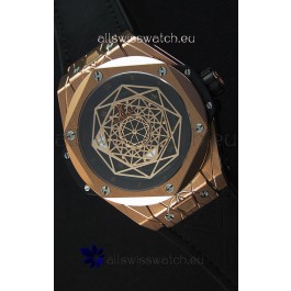 Hublot Big Bang Sang Bleu 45MM Rose Gold Swiss Replica Watch 