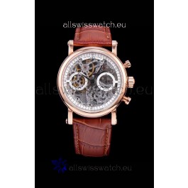 Patek Philippe Complications Skeleton Chronograph Watch in Rose Gold 