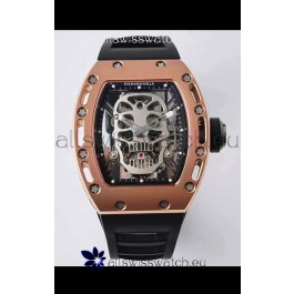 Richard Mille RM052 Skull Genuine Tourbillon Edition Watch in Rose Gold Casing