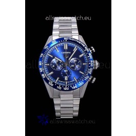 Tag Heuer Carrera Swiss Quartz Movement Replica Watch in Blue Dial - Stainless Steel Strap