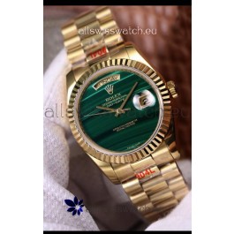 Rolex Day Date 18238 Presidential 18K Yellow Gold Watch 36MM - Malachite Dial 1:1 Mirror Quality Watch 