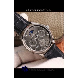 Jaeger LeCoultre Master Ultra-Thin Perpetual Calendar Grey Dial Swiss Replica Watch 