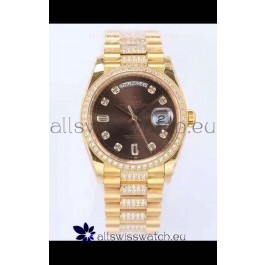 Rolex Day Date Presidential 18K Yellow Gold Watch 36MM - Brown Dial 1:1 Mirror Quality Watch