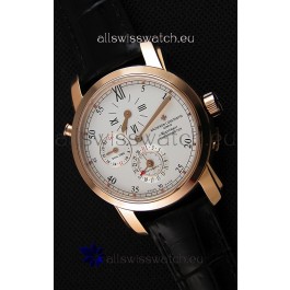Vacheron Constantin Malte Dual Time Regulator Pink Gold Swiss Replica Watch 