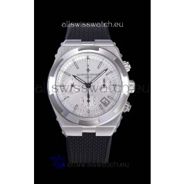 Vacheron Constantin Overseas Chronograph White Dial Swiss Replica Watch - Rubber Strap