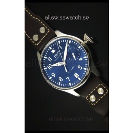 IWC Big Pilot IW500901 - Functional Power Reserve Brown Strap Blue Dial 1:1 Mirror Watch