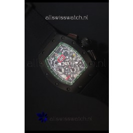 Richard Mille RM011 Filipe Massa PVD Swiss Replica Watch in Black Nylon Strap