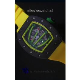 Richard Mille RM059 Yohan Blake Forged Carbon Case Swiss Replica Watch in Yellow Bezel