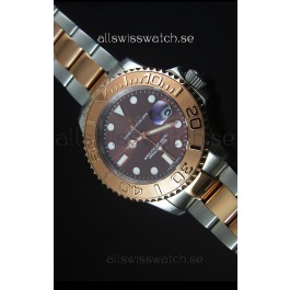 Rolex Yachtmaster Rose Gold Two Tone Grey Dial 1:1 Swiss Replica Watch 