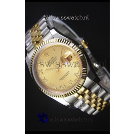 Rolex Datejust Replica Watch Gold with Roman Dial in 36MM with 3135 Swiss Movement 