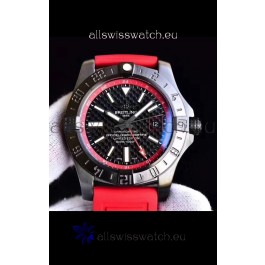 Breitling Chronometre GMT Carbon Dial Swiss Watch with Rubber Strap 1:1 Mirror Replica