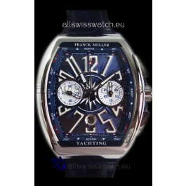 Franck Muller Vanguard Chronograph 904L Steel Blue Dial Swiss Watch 