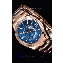 Rolex SkyDweller Swiss Watch in 18K Rose Gold Case - DIW Edition Deep Blue Dial 