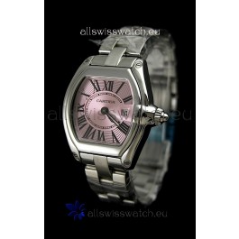Cartier Roadster Ladies Watch - 1:1 Mirror Replica Watch in Pink Dial