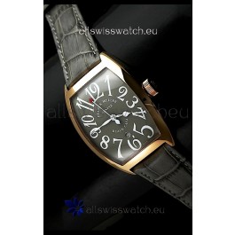 Franck Muller Geneve Casablanca Japanese Rose Gold Watch in Grey Dial