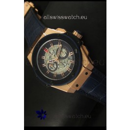 Hublot Big Bang King Rose Gold Skeleton Dial Watch Swiss Quartz 45MM