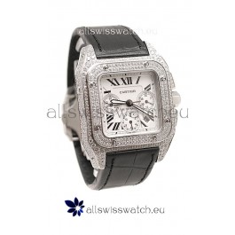 Cartier Santos 100 Swiss Replica Watch with Two Tone Casing 