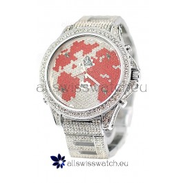 Jacob & Co Diamond Japanese Replica Watch in Red/White Dial