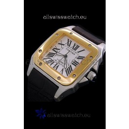 Cartier Santos 100 Swiss Replica Watch in White Dial