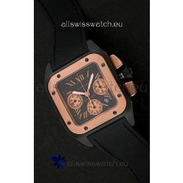 Cartier santos Swiss Replica Watch in Black Dial