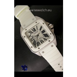 Cartier Santos 100 Swiss Ladies Automatic Replica Watch in White