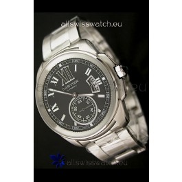 Calibre De Cartier Japanese Automatic Replica Watch in Black Dial