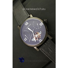 Cartier Calibre de Tourbillon PVD Swiss Watch in Blue Dial