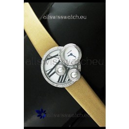 Cartier Jewellery Pearl Diamond Watch in Yellow Strap