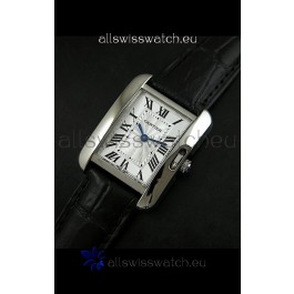 Cartier Louis Japanese Replica Ladies Watch in Black Strap