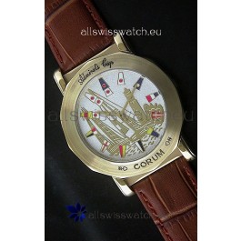 Corum Admiral's Cup Japanese Replica Watch in Brown Strap