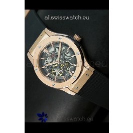 Hublot Classic Fusion Japanese Replica Watch in Pink Gold Casing