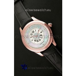 Montblanc Pure Mechanique Horlogere Swiss Replica Rose Gold Watch in Mop Blue Dial