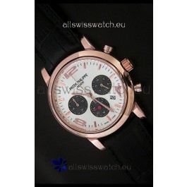 Patek Philippe Perpetual Calender Japanese Steel Watch in Rose Gold