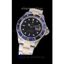 Rolex Submariner Swiss Watch in Blue Bezel Two Tone Case