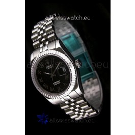Rolex Datejust Swiss Replica Watch in Black Dial