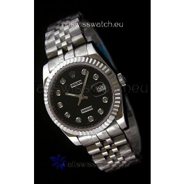 Rolex Datejust Mens Japanese Replica Watch in Black Dial