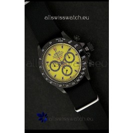Rolex Daytona Oyster Perpetual Swiss Replica PVD Watch in Yellow Dial