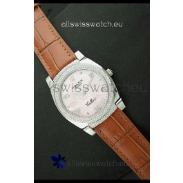 Rolex Cellini Japanese Replica Watch in Mother of Pearl Pink Dial