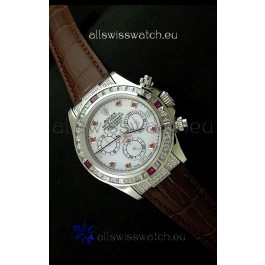 Rolex Oyster Perpetual Cosmograph Daytona Swiss Replica Watch in Brown Strap