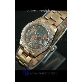 Rolex Oyster Perpetual Date Just Lady Swiss Rose Gold Watch