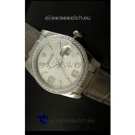 Rolex Replica Datejust Swiss Replica Watch - 37MM - Grey Dial/Strap