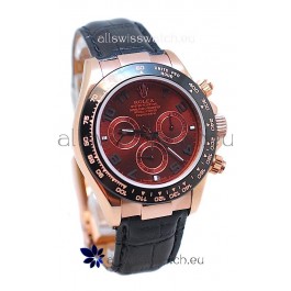 Rolex Daytona Chronograph MonoBloc Cerachrom Bezel Swiss Replica Rose Gold Plated Watch