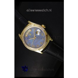 Rolex Day Date 36MM Yellow Gold Swiss Replica Watch - Blue MOP Dial