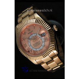 Rolex Sky-Dweller 18K Rose Gold Watch in Salmon Dial Roman Numerals