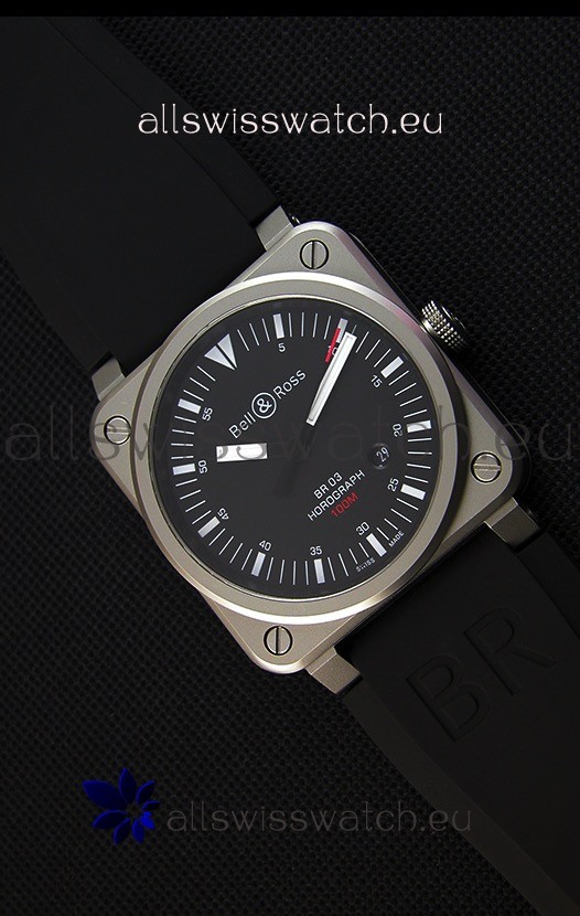 Bell & Ross BR03-92 Horograph Black Dial Swiss Rubber Strap 1:1 Mirror Replica Watch