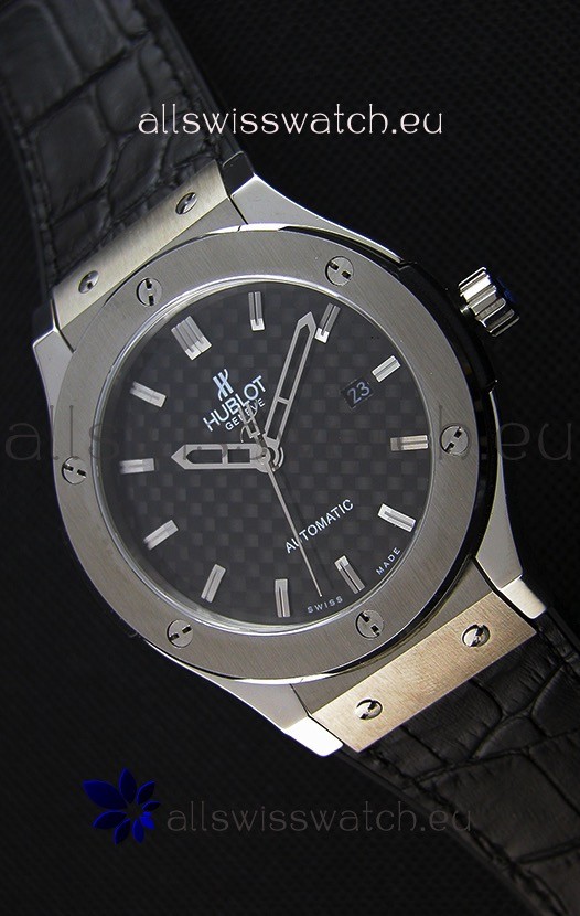 Hublot Classic Fusion Titanium Carbon Dial Swiss Replica Watch - 1:1 Mirror Replica