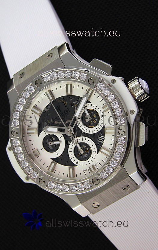 Hublot Big Bang Diamonds Bezel Watch in Steel Case Swiss Replica Watch